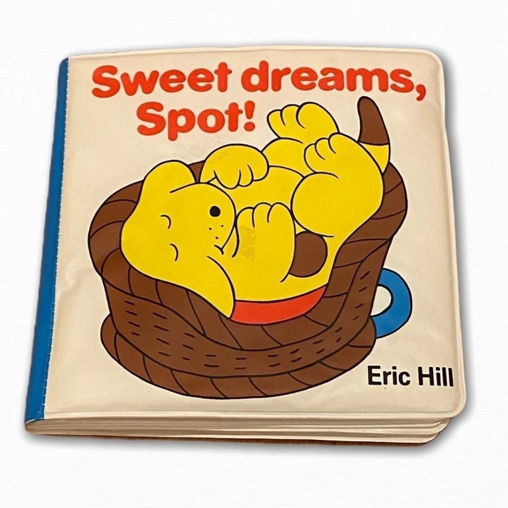 Sweet Dreams, Spot! Bath Book Vinyl Wipe Clean Vintage Baby Toy Gift